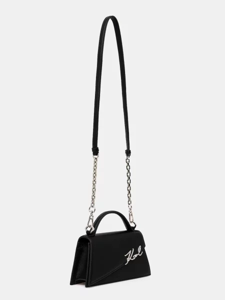 Kožená kabelka Karl Lagerfeld K/SIGNATURE čierna