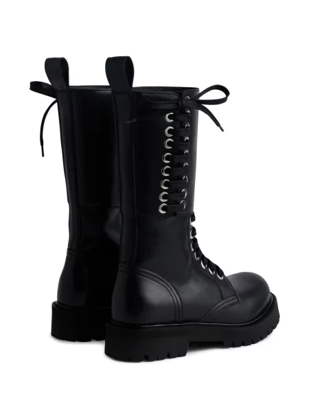 Botine Rabanne cu șireturi cu platformă din dantelă negru