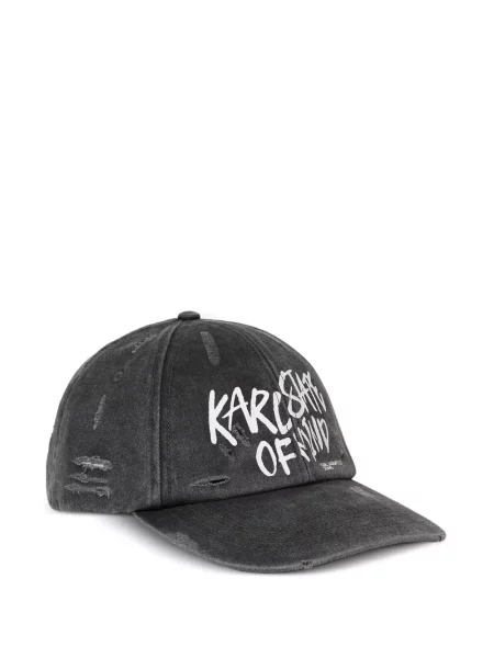 Șapcă Karl Lagerfeld Jeans zdrențuiți gri