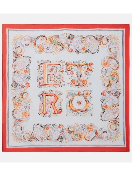 Svilen šal Etro s potiskom
