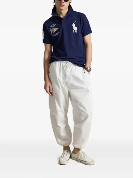Șosete Polo Ralph Lauren cu model herringbone cu broderie plasă albastru