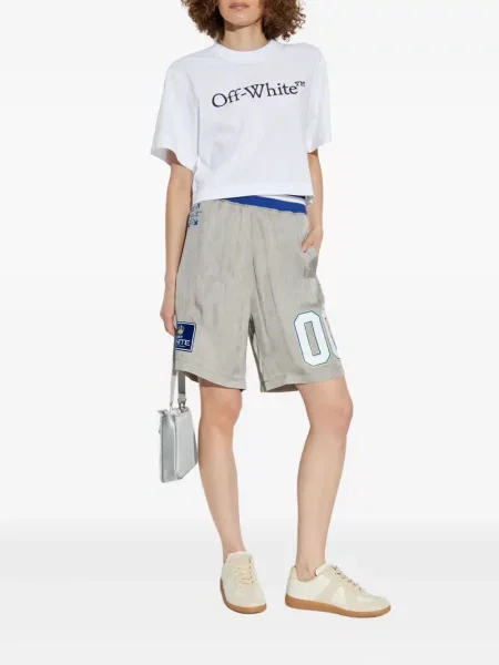 Pantaloni scurți Off-white cu imagine alb