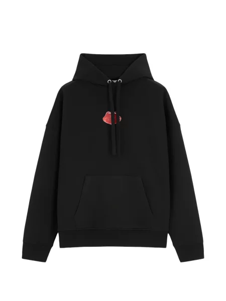 Hanorac cu glugă Fiorucci cu imagine negru