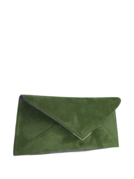 Geantă plic Tyler Ellis din piele de căprioară verde