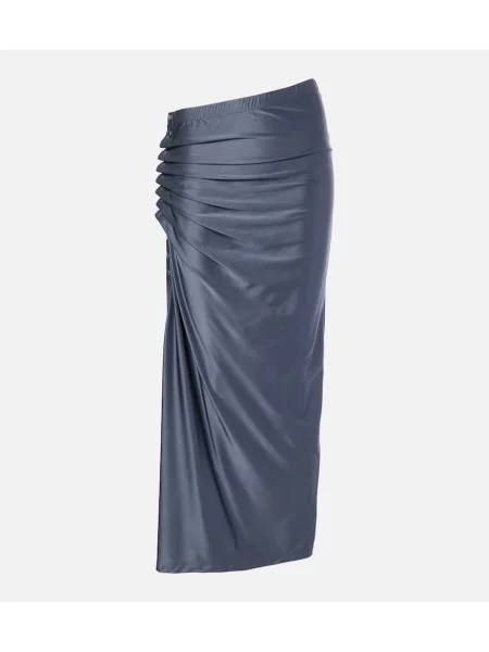 Fustă midi Rabanne din jerseu până la genunchi negru