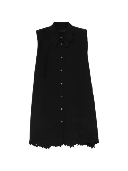 Rochie tip cămașă Jnby cu broderie cu model floral negru