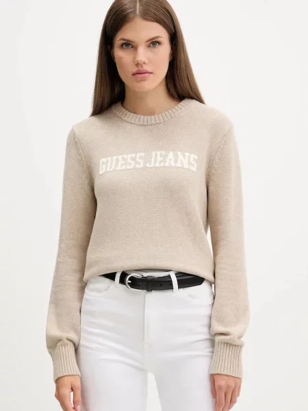Пуловер Guess Jeans тъмносиньо бежово