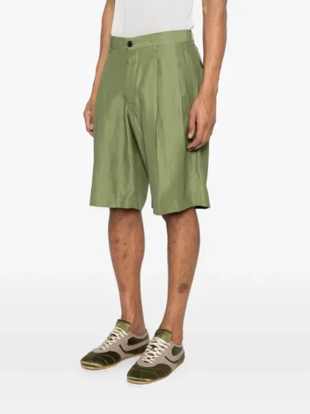 Плисирани шорти Laneus зелено