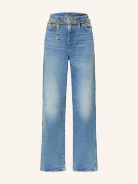 Maje Dżinsy Z Szerokimi Nogawkami blau niebieskie