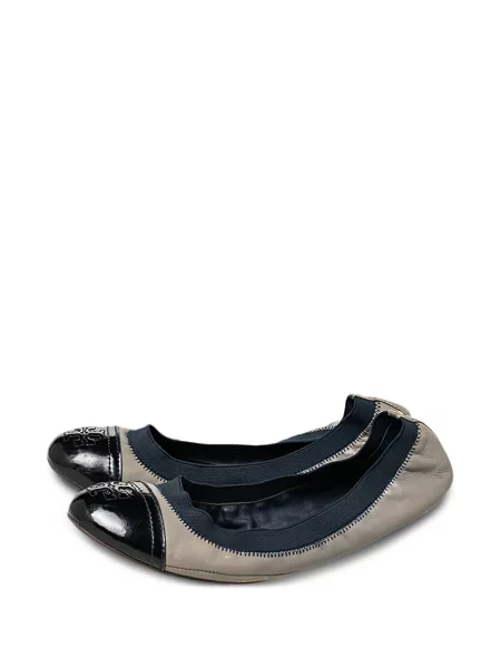 Balerini Tory Burch cu autograf gri