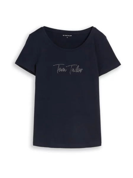 TOM TAILOR Tricou bleumarin / argintiu