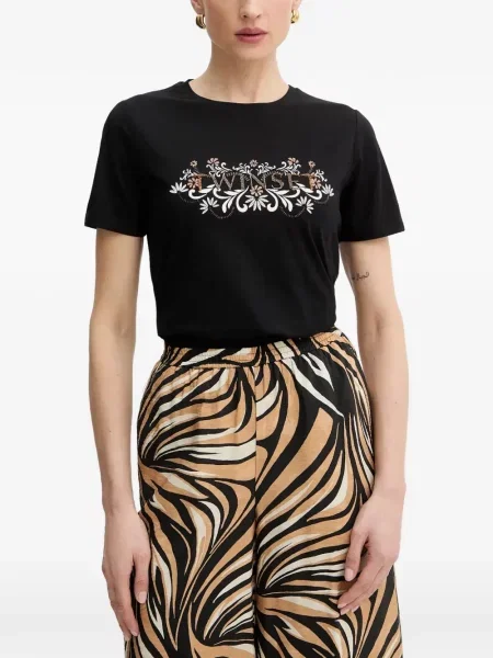 Tricou Twinset cu model floral negru