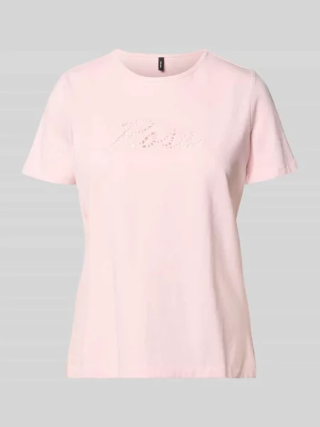 T-shirt z czystej bawełny o kroju regular fit model MIRANDA' Vero Moda różowa