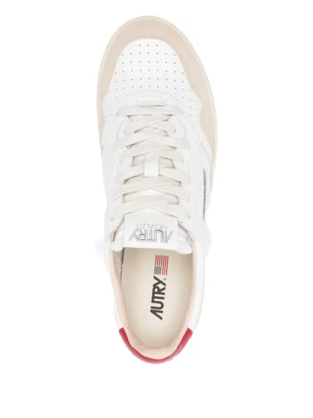 Sneakerși Autry din piele de căprioară alb