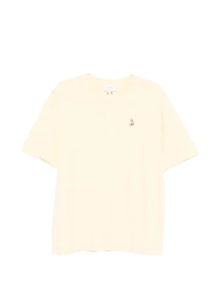 Tričko Maison Kitsuné s výšivkou žluté