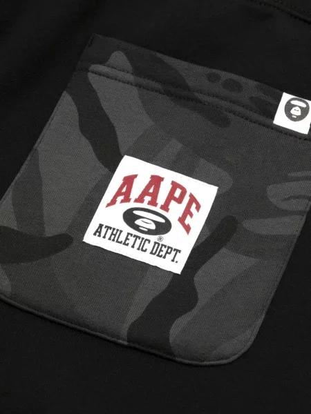 Pantaloni Aape By A Bathing Ape cu broderie negru