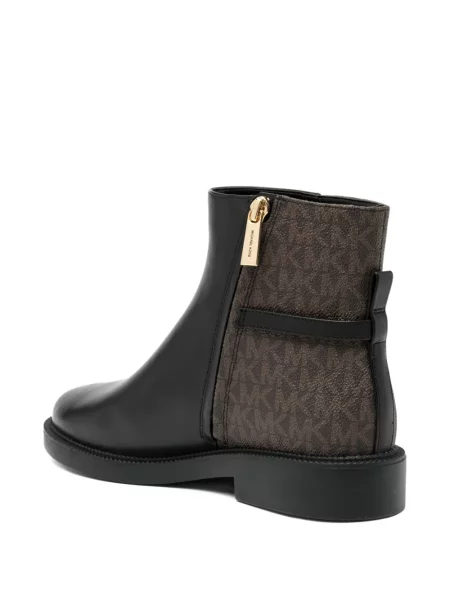 Cizme scurte Michael Kors cu cataramă cu autograf negru