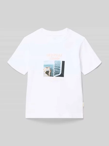T-shirt z nadrukiem z motywem i napisem model NORREBRO' Jack & Jones biała