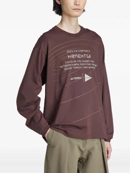 Pulover Adidas cu imagine lung alb