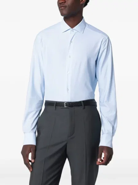 Cămașă Xacus cu dungi din țesătură twill albastru