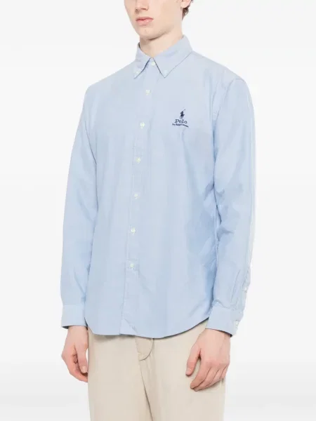 Polo Polo Ralph Lauren με σχέδιο υφαίνω διαγωνίως μπλε