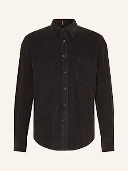 Boss Koszula Sztruksowa Relegant Regular Fit schwarz czarna