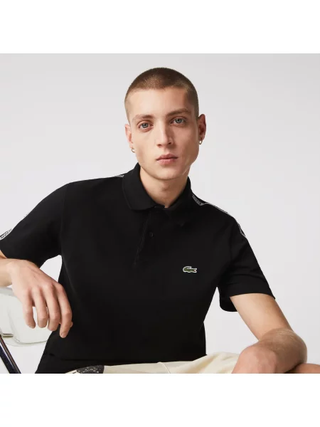 Поло Lacoste черное