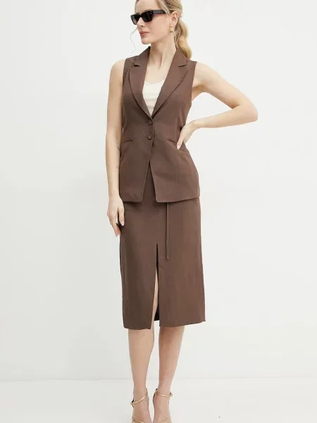 Миди юбка-карандаш Patrizia Pepe коричневая