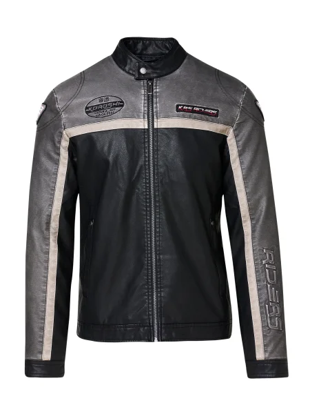 KOROSHI Prehodna jakna siva / črna bela