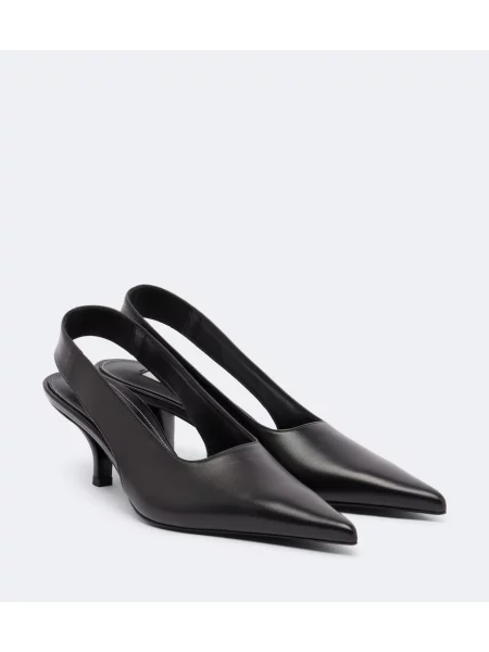 Pantofi cu toc Toteme din piele slingback negru