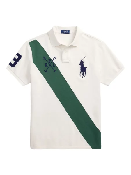 Szerokie polo Polo Ralph Lauren z przetarciami w paski czarne