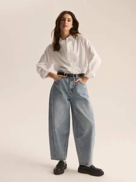 Широкі джинси DIVERSE Carrot Ii бавовна/віскоза блакитний