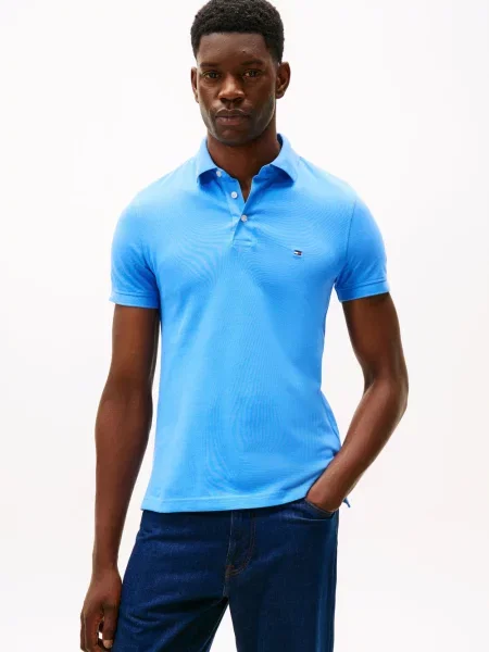 Tommy Hilfiger koszulka polo Mężczyźni jednolity S niebieski