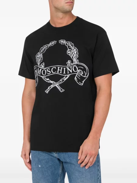 Tricou Moschino cu imagine din jerseu negru