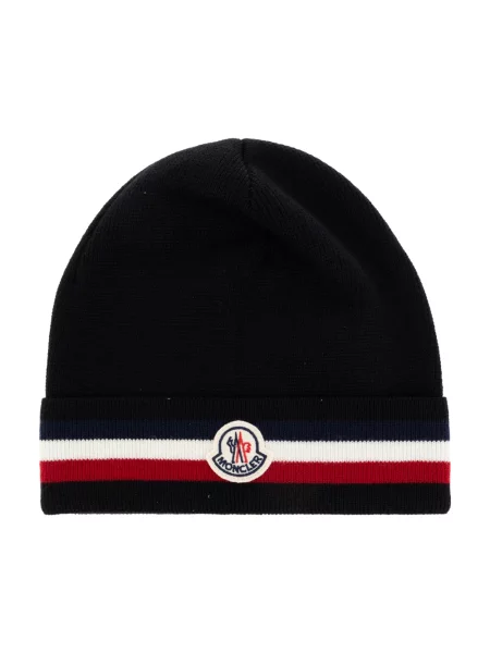 Czapka Moncler wełniana czarna