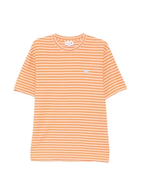 Tricou Lacoste cu dungi portocaliu