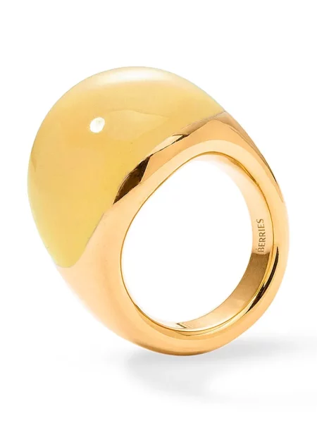 BERRIES inel pentru femei din argint placat cu aur cu email Viva Banana XL Ring