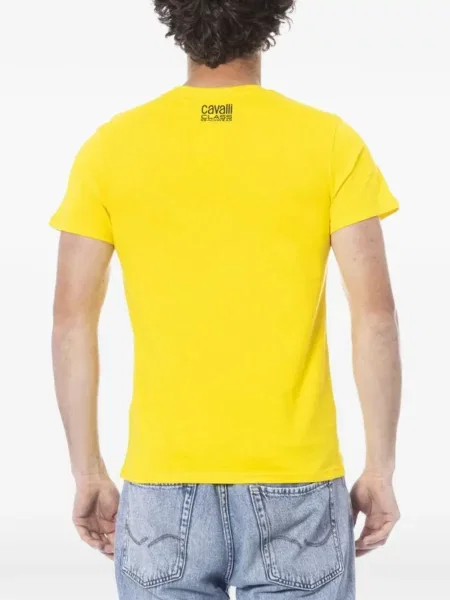 Tricou Cavalli Class cu imagine galben