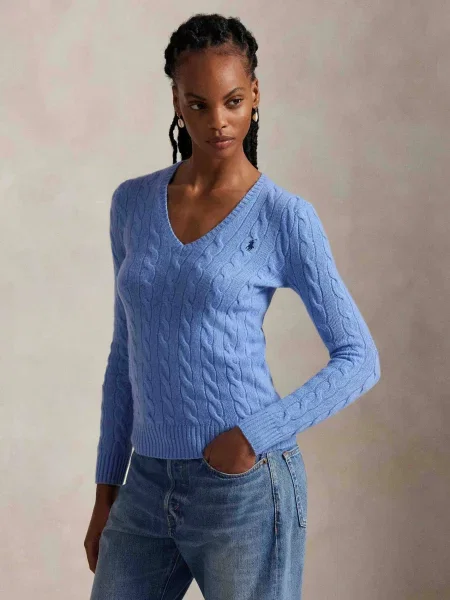 POLO RALPH LAUREN De lână pulover Kimberly cu adaos de cașmir albastru