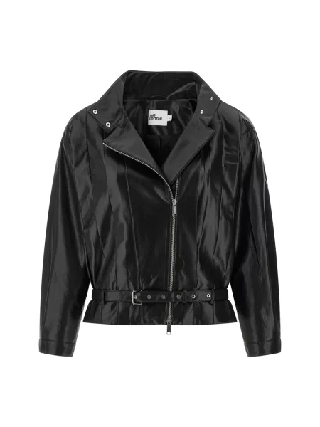 Kurtka skórzana Self-portrait czarna