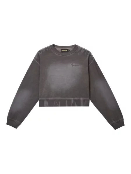 Haftowana mała bluza Mini Cream o krotszym kroju szara