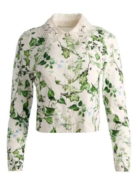 Kołnierzykowy kardigan Alice + Olivia koronkowy