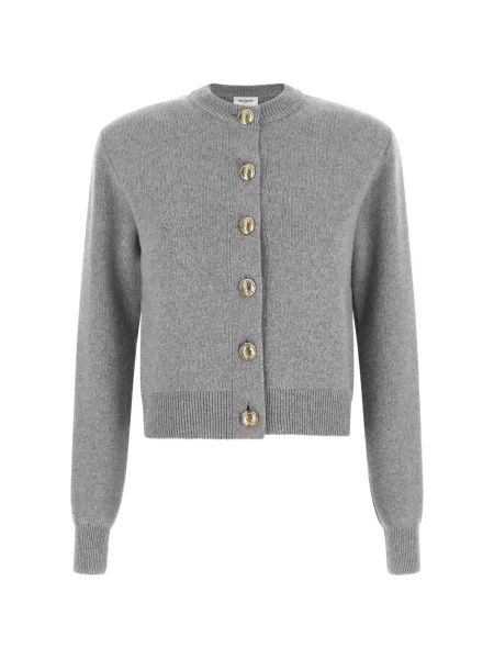 Cardigan Balmain cu decolteu rotund gri