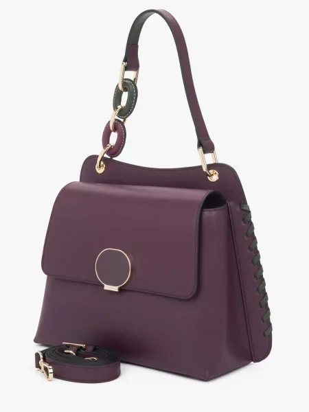 Кожаная сумка Cromia фиолетовая