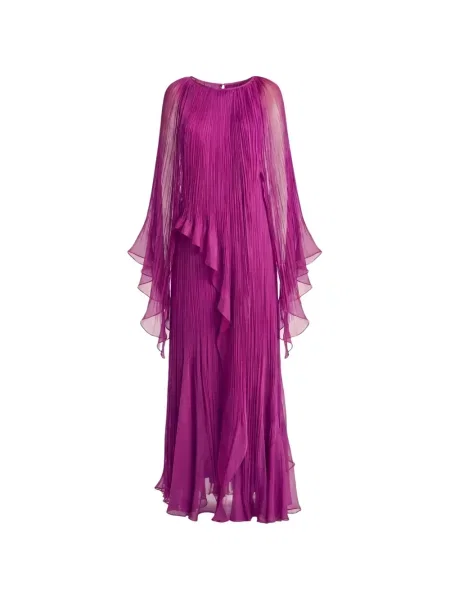 Rochie maxi Irina Schrotter cu volane roz