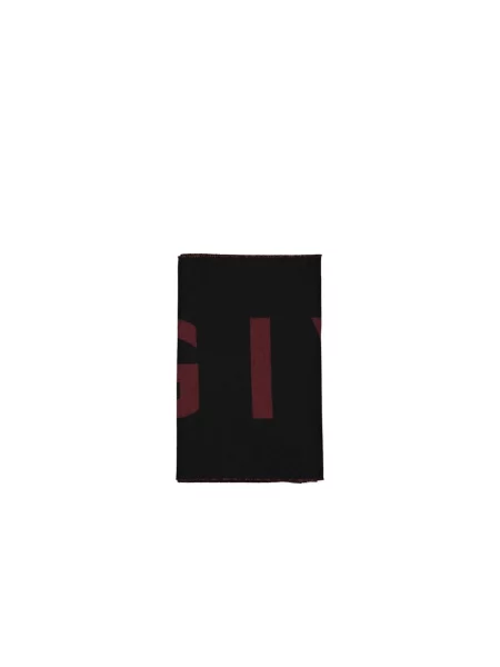 Szal Givenchy wełniana z logo czarna