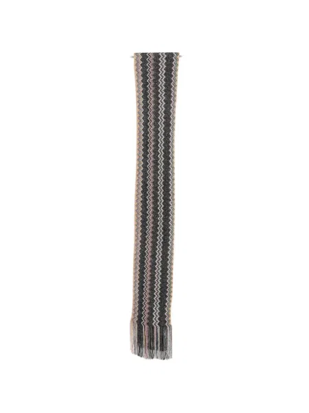 Pletený šál Missoni s třásněmi černý