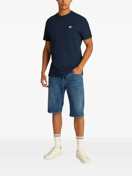 Tricou Tommy Jeans cu decolteu rotund albastru