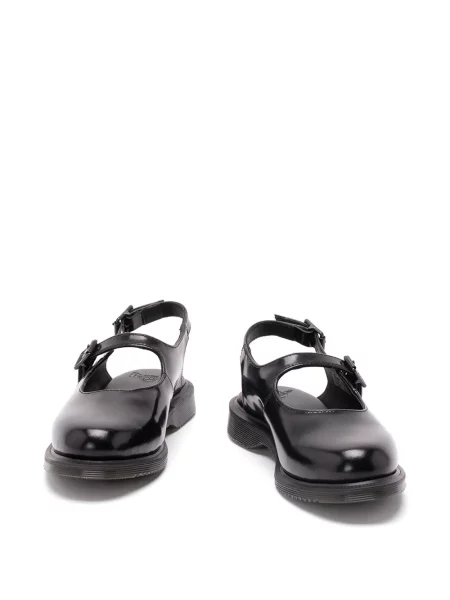 Kožené lodičky Dr. Martens s přezkou s otevřenou patou černé