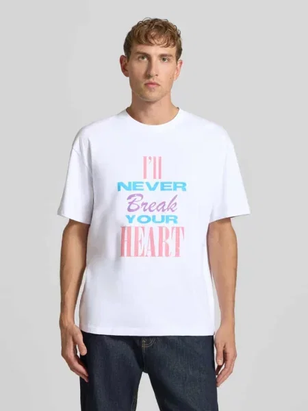 T-shirt o kroju relaxed fit z czystej bawełny model Backstreet Boys' Mister Tee biała